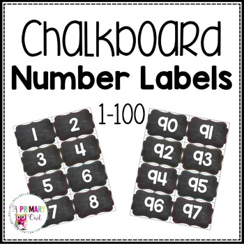 Chalkboard Number Labels 1-100 - A Primary Owl