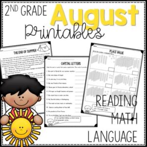 August Printables 2nd Grade
