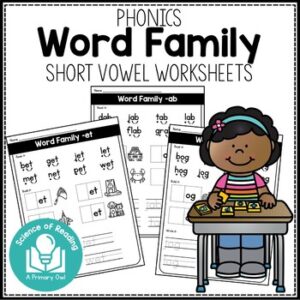 Phonics Word Family Worksheets Short Vowels
