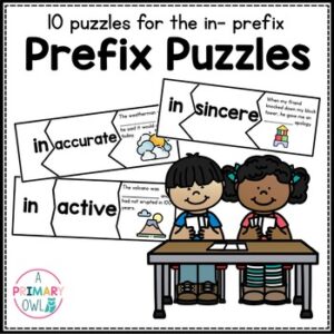 Prefix Puzzles: Word Work Prefix in-