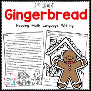 Gingerbread Themed Printables ELA Math and Writing 2nd Grade