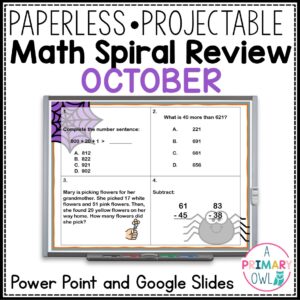 October Math Spiral Review