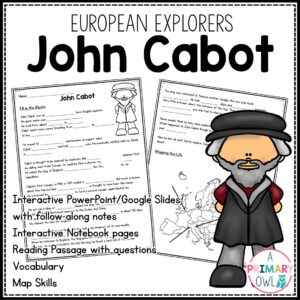 John Cabot 3rd Grade Interactive PowerPoint Google Slides and Printables