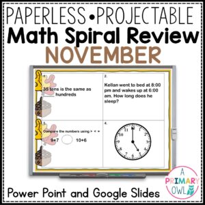November Math Spiral Review