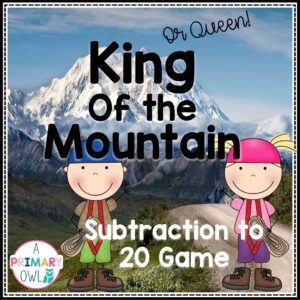 King of the Mountain Whole Class Game Subtraction to 20