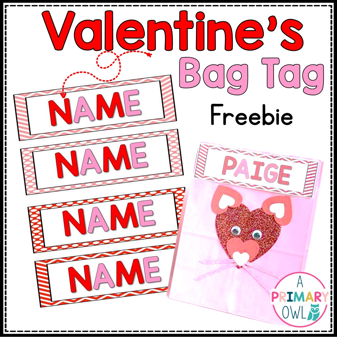 editable-valentine-name-bag-tags-or-bookmarks-a-primary-owl