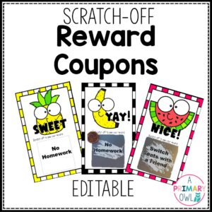 Scratch Off Reward Prize Coupons Editable BW and Color versions