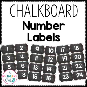 Chalkboard Number Labels
