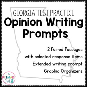 Test Prep Paired Passages Opinion Writing Prompts GMAS Practice