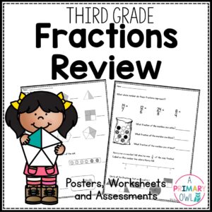 Third Grade Fractions Review Posters Printables and Assessment