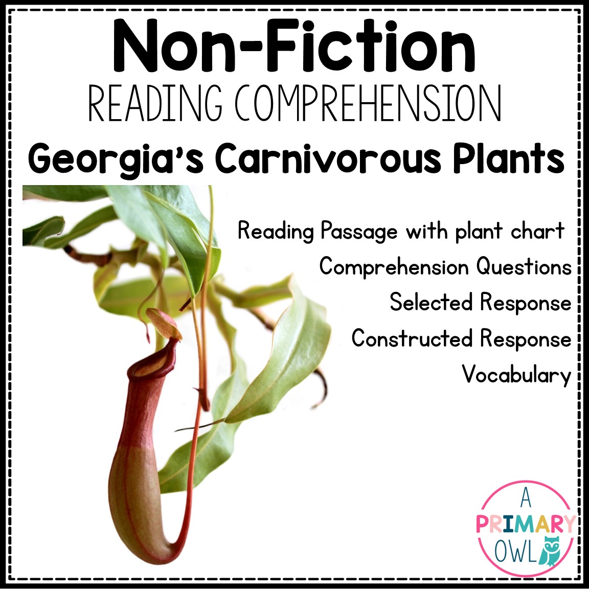 Non-Fiction Reading Comprehension: Georgia's Carnivorous Plants - A