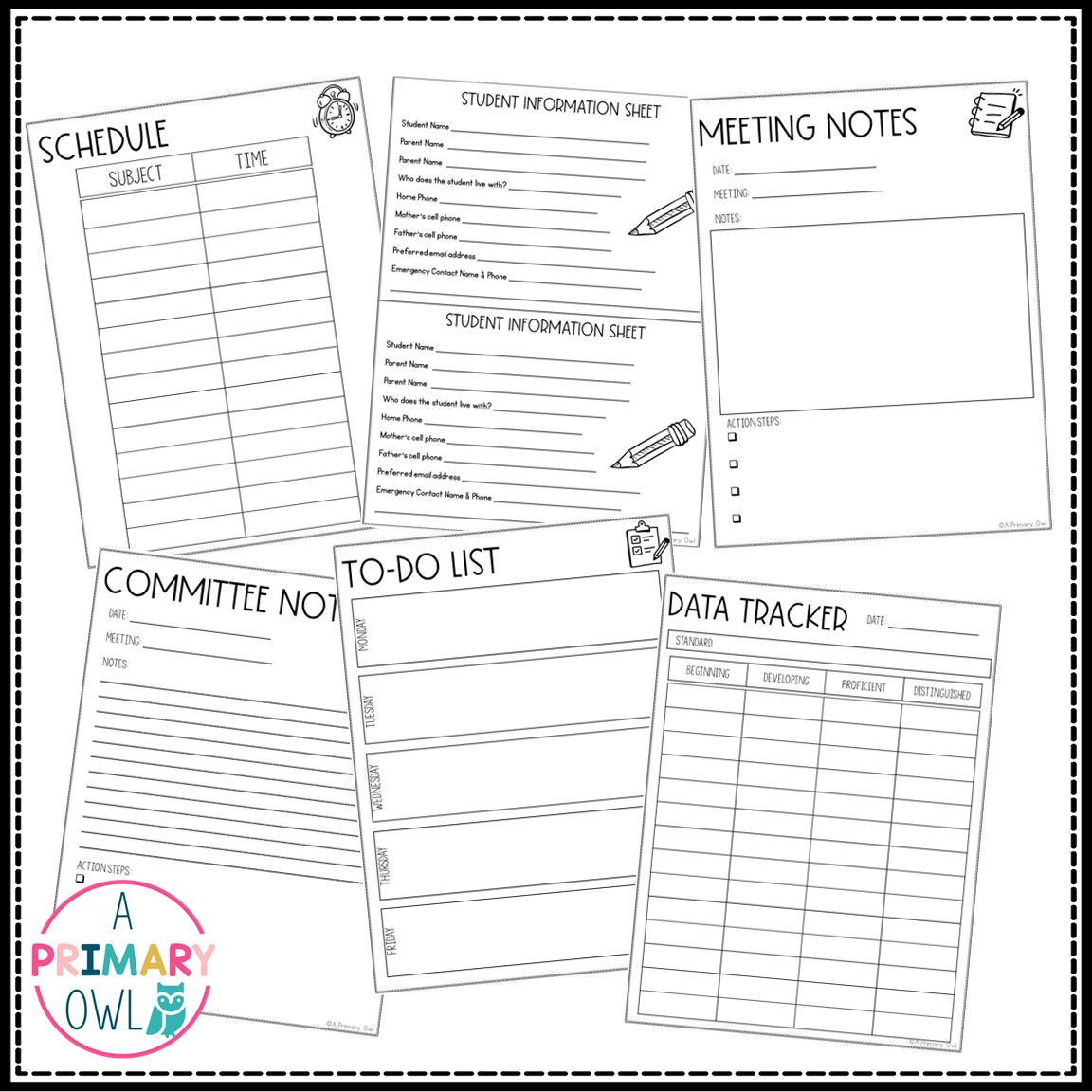 Back to School Forms and Checklists Editable PowerPoint Google Slides ...